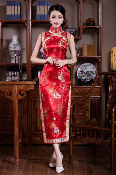 2022 chinese dress sleeveless chinese women long cheongsam dress linen qipao chinese traditional ...