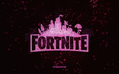 Fortnite glitter logo, black background, Fortnite logo, pink glitter art, Fortnite, HD wallpaper ...