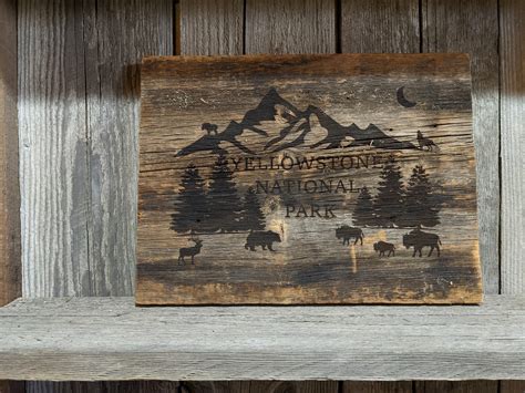 Yellowstone National Park Barnwood Sign - Etsy