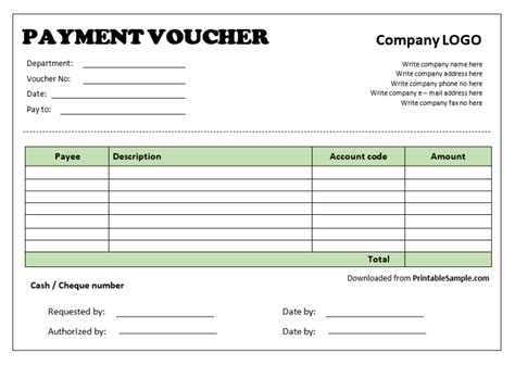 Payment Voucher Template