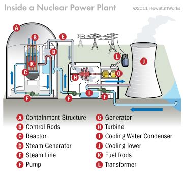 Nuclear Reactor Labeled Diagram