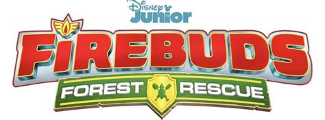 the logo for disney junior's firebuds and the forest rescue is shown