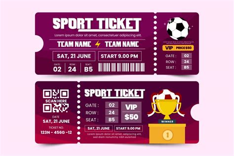 Football tournament sport event ticket design template simple and ...