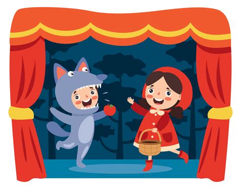 Theater Scene With Cartoon Characters 5520455 Vector Art at Vecteezy