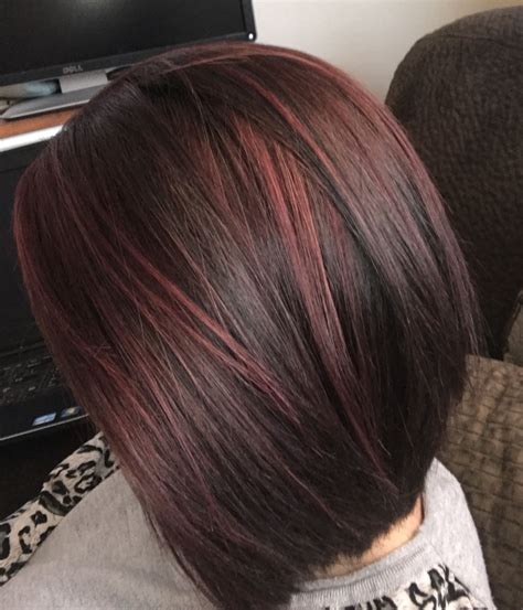 Short Hair With Burgundy Highlights