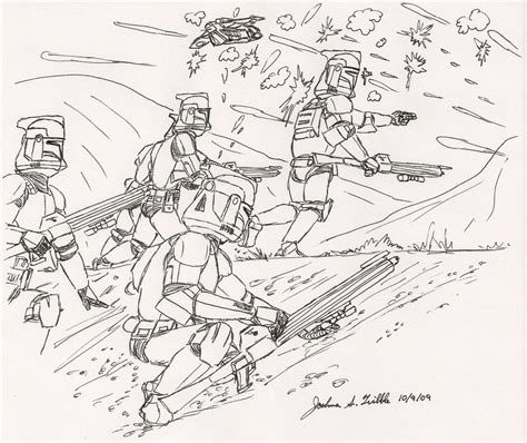 Clone Battle Scene 8 _WW2_ by Tribble-Industries Star Wars Pictures, Star Wars Images, Drawing ...