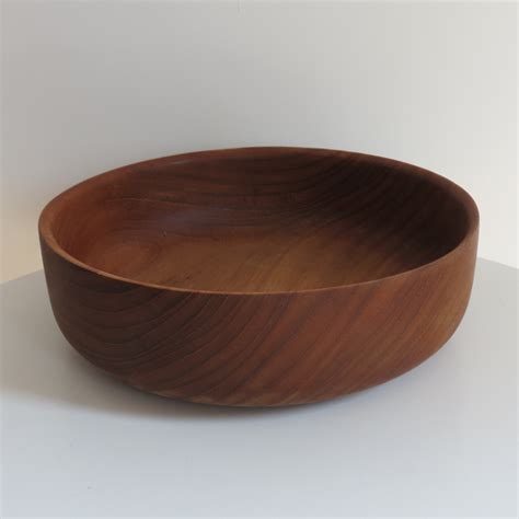 Large Teak Handmade Wooden Bowl by Galatix England, 1970s | #131761