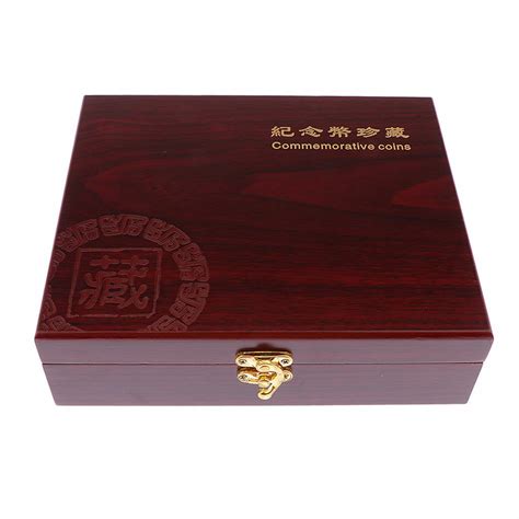 Wooden Coin Box Jewel Storage Holder Display Case for 30 Coin 46mm ...