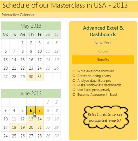 How to create interactive calendar to highlight events & appointments [Tutorial] » Chandoo.org ...