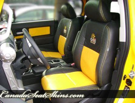 Toyota FJ Cruiser - Black and Yellow Custom Interior - canadaseatskins.com #leather