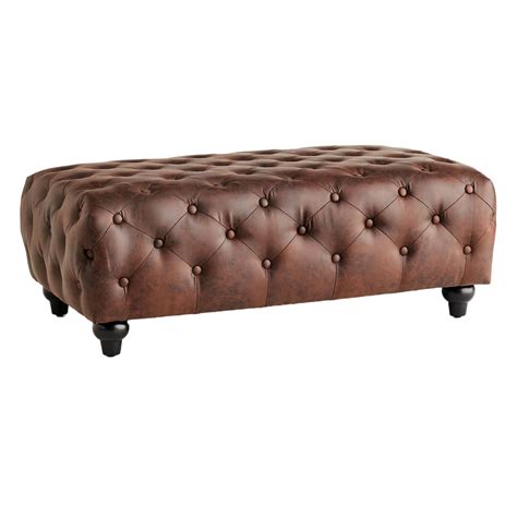 Chesterfield Tufted Ottoman, Brown | At Home