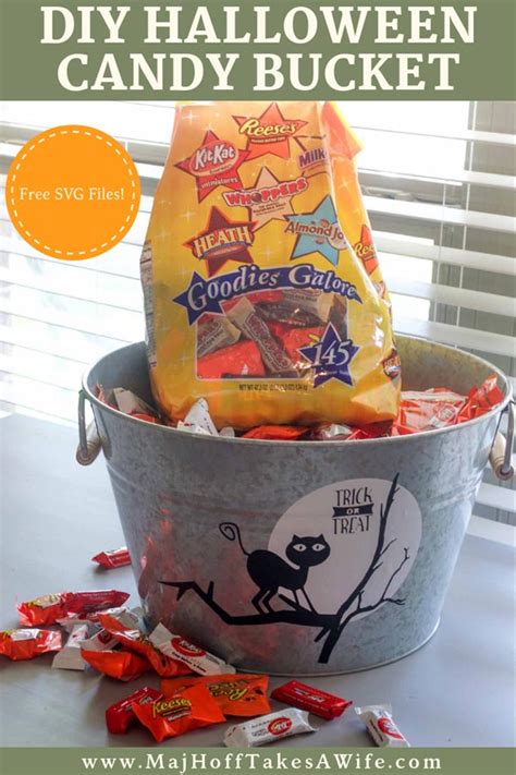 DIY Halloween Candy Bucket with FREE SVG File - Major Hoff Takes A Wife