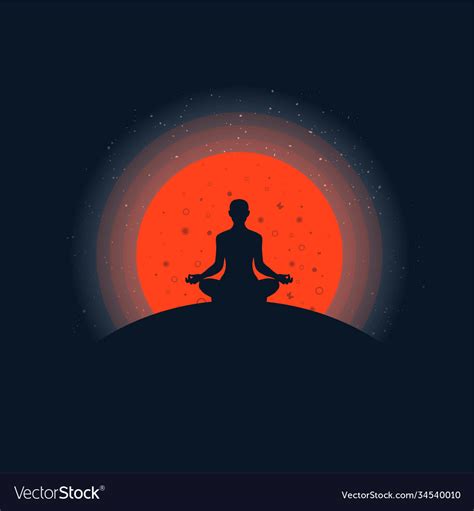 Meditation background with sunset Royalty Free Vector Image