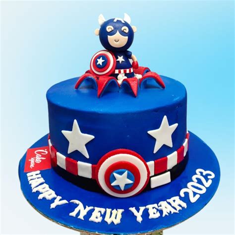 Captain America Theme Cake For Boys 163 - Cake Square Chennai | Cake Shop in Chennai
