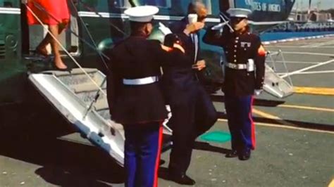 President Obama in hot water after offering salute to military with Starbucks cup in hand ...