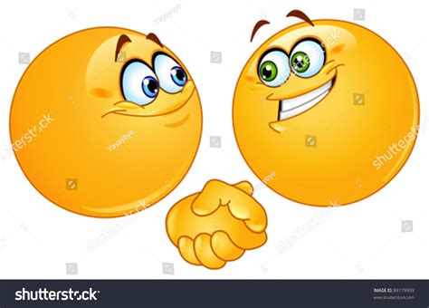 Two Emoticons Shaking Hands Stock Vector (Royalty Free) 89179909 | Shutterstock