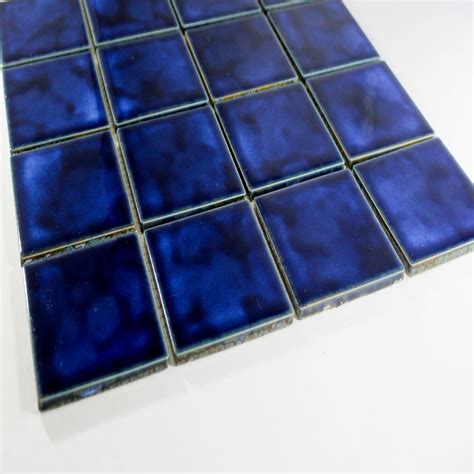 3x3 Cobalt Ocean Blue Pool Mosaic Tile - Cemento Collection