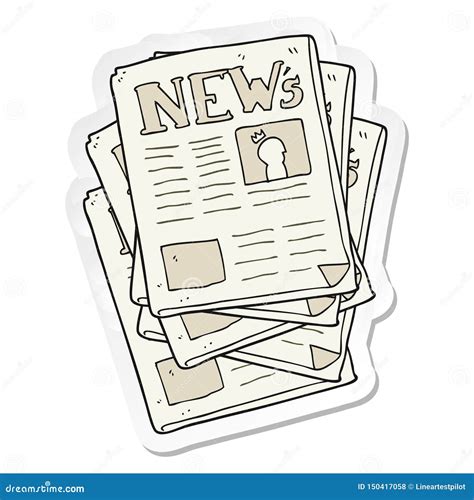 Sticker of a Cartoon Newspaper Stock Vector - Illustration of clip ...