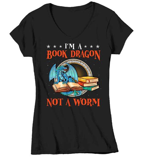 Women's Funny Geek T Shirt Book Dragon Shirt Reader Shirts | Etsy