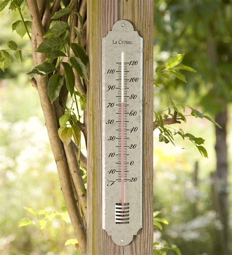 Large Galvanized Metal Thermometer in Outdoor Thermometers | Outdoor ...