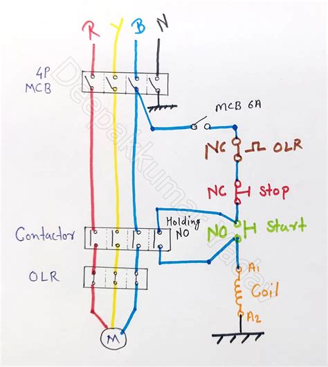 Control Wiring Diagram Of Dol Starter