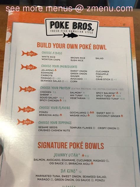 Online Menu of Poke Bros. Restaurant, Greenville, South Carolina, 29615 ...