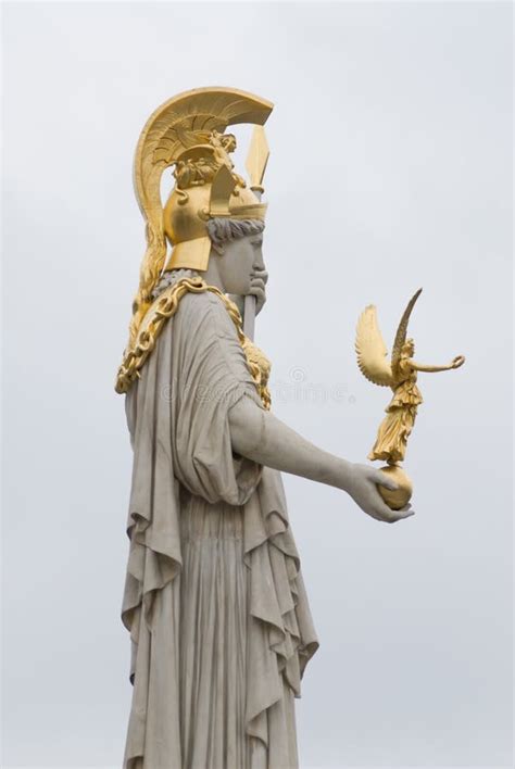 Warrior Goddess Athena Statue Stock Photo - Image of warrior, bird ...