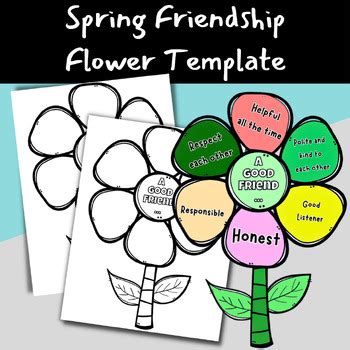 Spring Friendship Flower Template by BestieTeacher | TPT