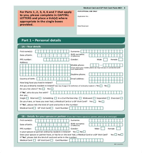 FREE 9+ Sample Medical Application Forms in PDF | MS Word | Excel