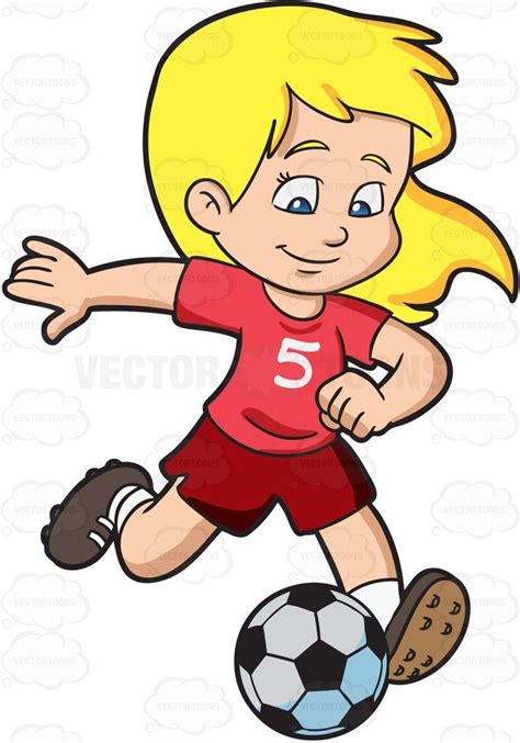 A Girl Kicking A Soccer Ball | Kids soccer, Football girls, Kids clipart