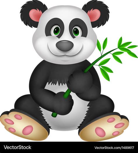 Panda Eat Bamboo Cartoon