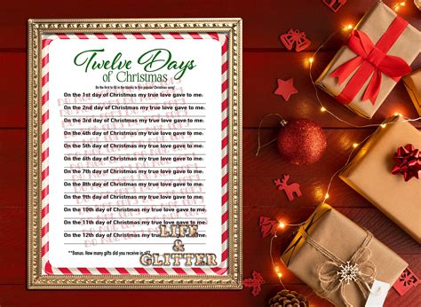 12 Days of Christmas Trivia Printable Download With Answers, Games for Adults, Games for Kids ...