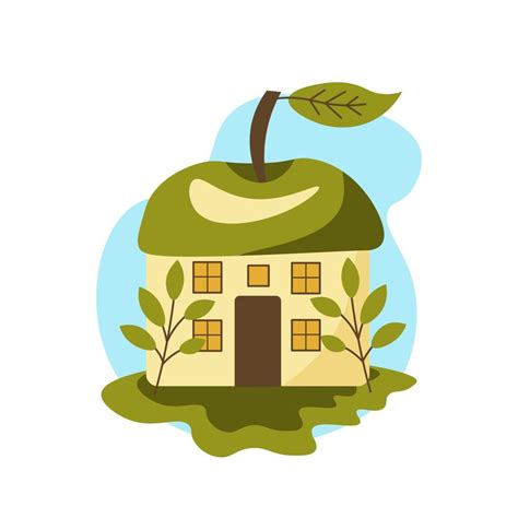 Cute apple house 17772615 Vector Art at Vecteezy