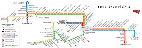 Map of Rome tram: stations & lines