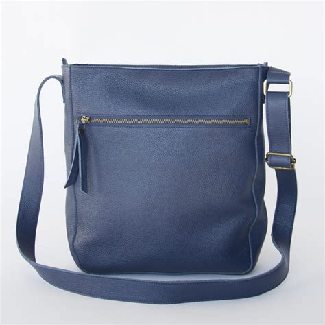 Blue Crossbody Bag With Wide Strap | Laroll Bags