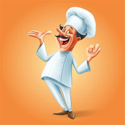 Cartoon funny chef vector material free download