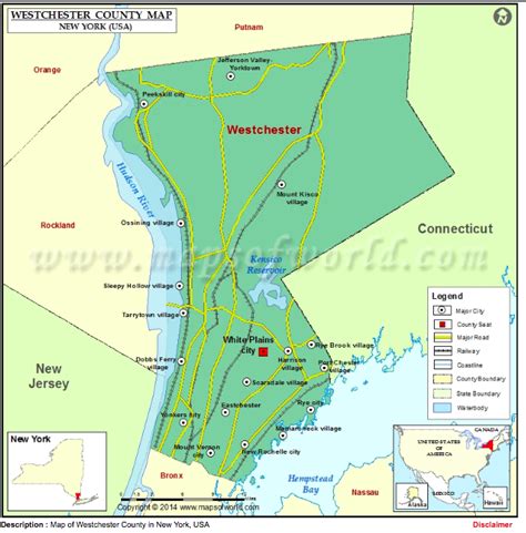 Map Of Westchester County Towns And Villages