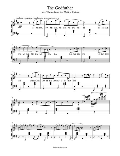 The Godfather Sheet music for Piano | Download free in PDF or MIDI | Musescore.com