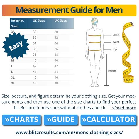 Men's Size Charts & Conversions: Pants, Shirts, Waist, Chest