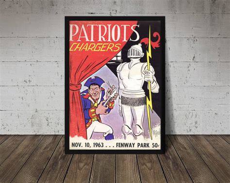 1963 New England Patriots Print - Vintage Football Decor Wall Art ...