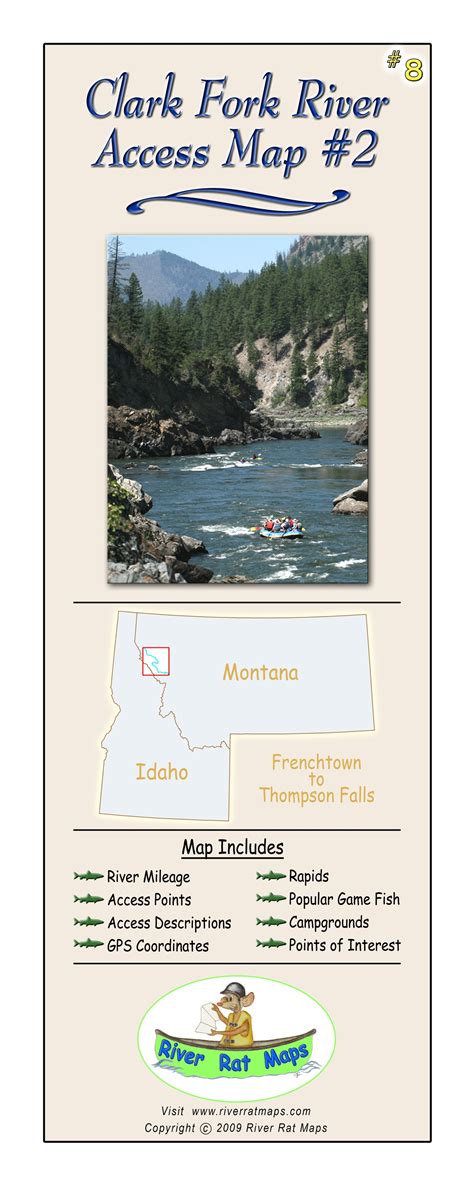 Clark Fork River Map #2 by River Rat Maps for floating and wade access