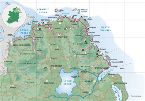 Map causeway coast - Glens of Antrim