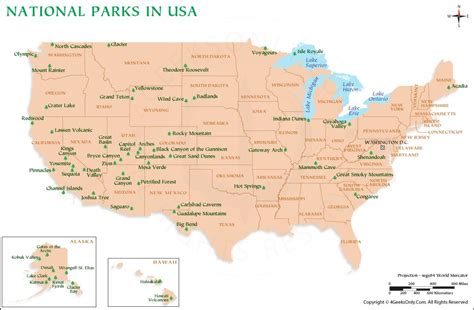 PDF of Us National Parks Map, Us National Parks Map PDF