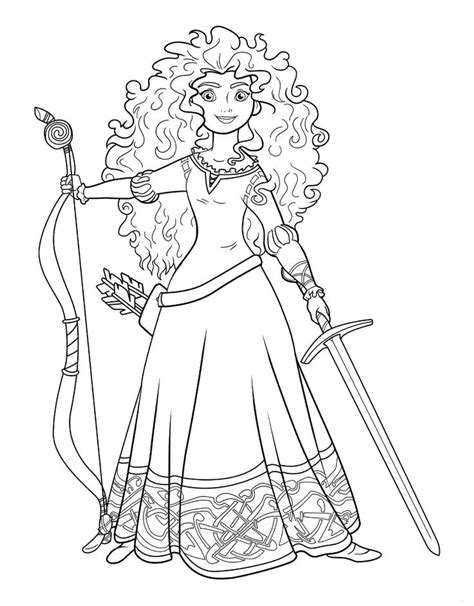 Brave Merida Disney Princess Coloring Page - Free Printable Coloring Pages