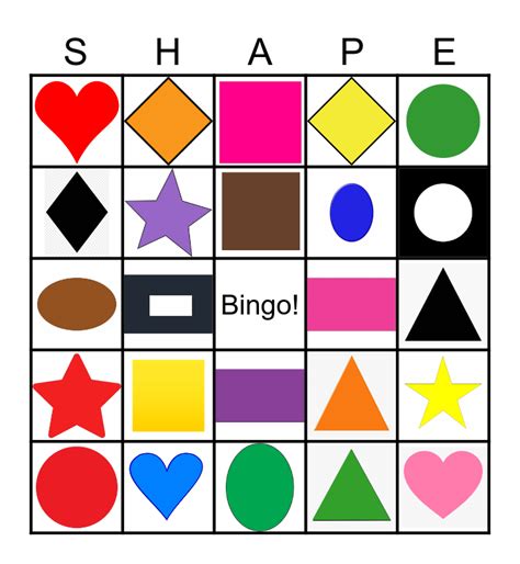 Shapes Bingo Card