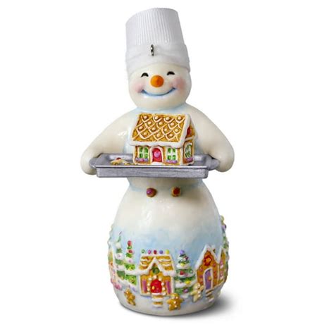 Hallmark Keepsake Christmas Ornament 2018 Year Dated, Snowman and Gingerbread House Snowtop ...