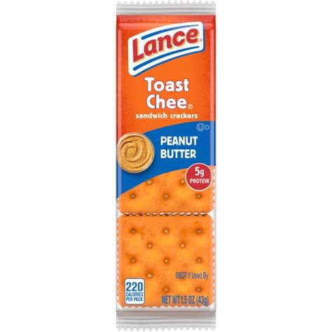 Lance Sandwich Crackers, ToastChee Peanut Butter, Individual Snack Pack ...