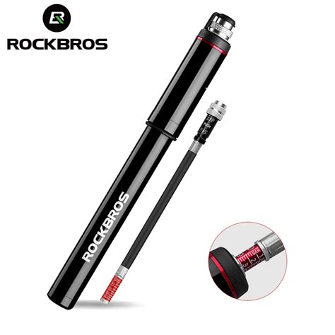 ROCKBROS Bicycle Pump Mountain Pump For Bike Aluminum Alloy Portable With Pressure Gauge ...