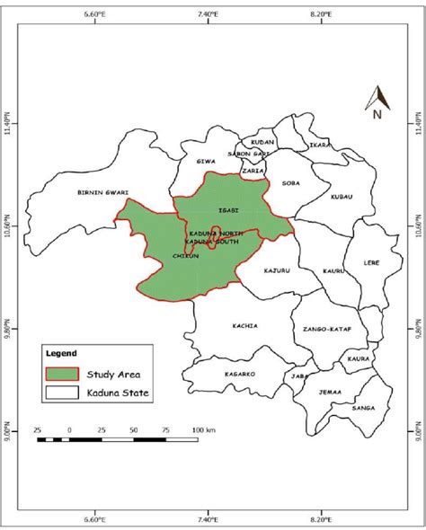 Kaduna Metropolis Source: Digitized from Map of Kaduna State, produced ...