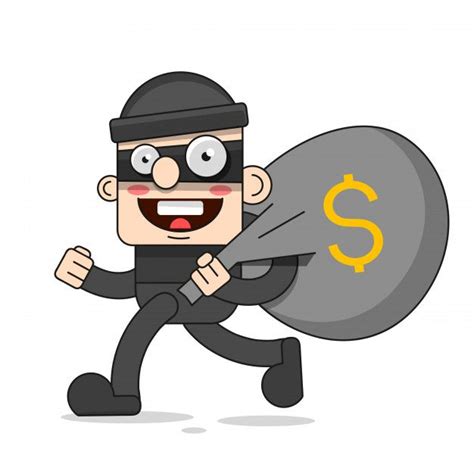 Premium Vector | Cute Thief Character. Vector Cartoon Illustration ...